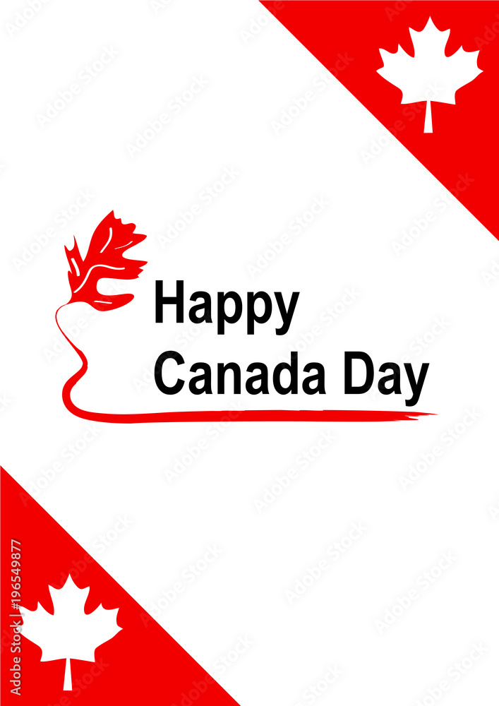 Grußkarte in rot-weiß zum Kanada Tag, Vector