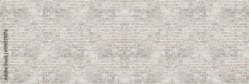 Fényképezés Vintage white wash brick wall texture for design