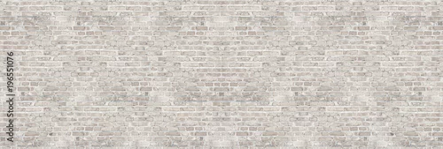 Panel kuchenny z motywem Vintage white wash brick wall texture for design. Panoramic background for your text or image.