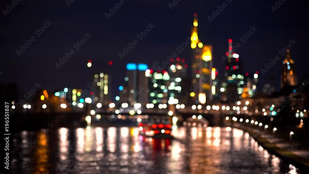 Frankfurt skyline with a firework show during New Year's Eve. Frankfurt skyline with a firework show during New Year's Eve.
