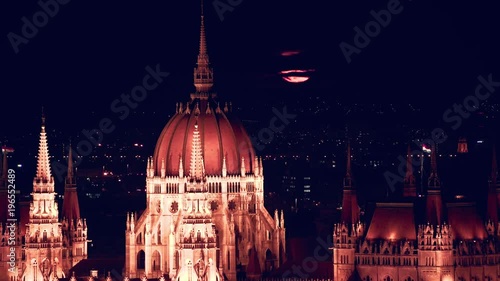 Blood moon rising in Budapest, Hungary