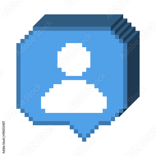 8 bit 3D subscriber icon