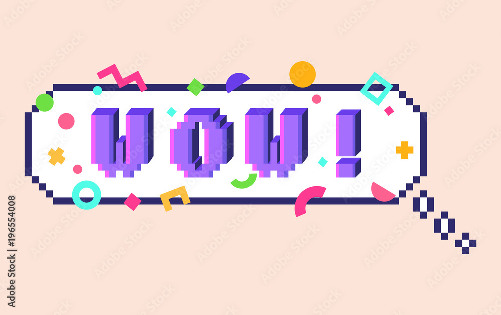 Pixel WOW sticker Pixel WOW sticker