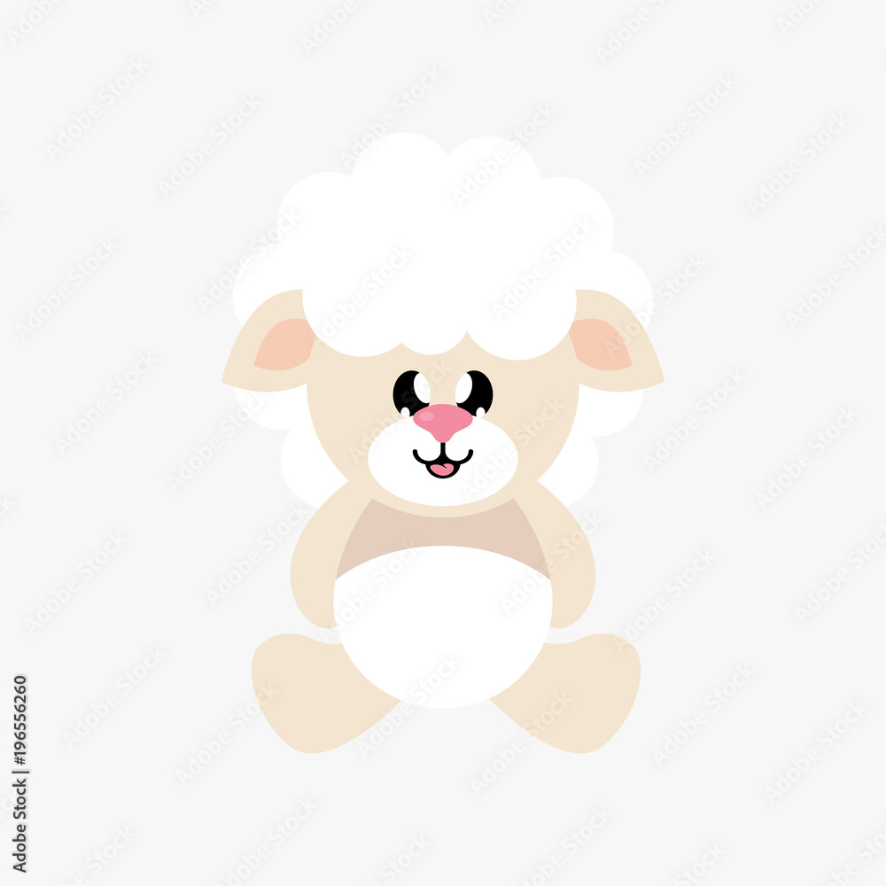 cartoon cute sheep sitting cartoon cute sheep sitting