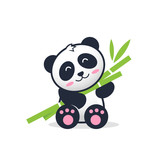 Cute panda teddy cartoon illustration