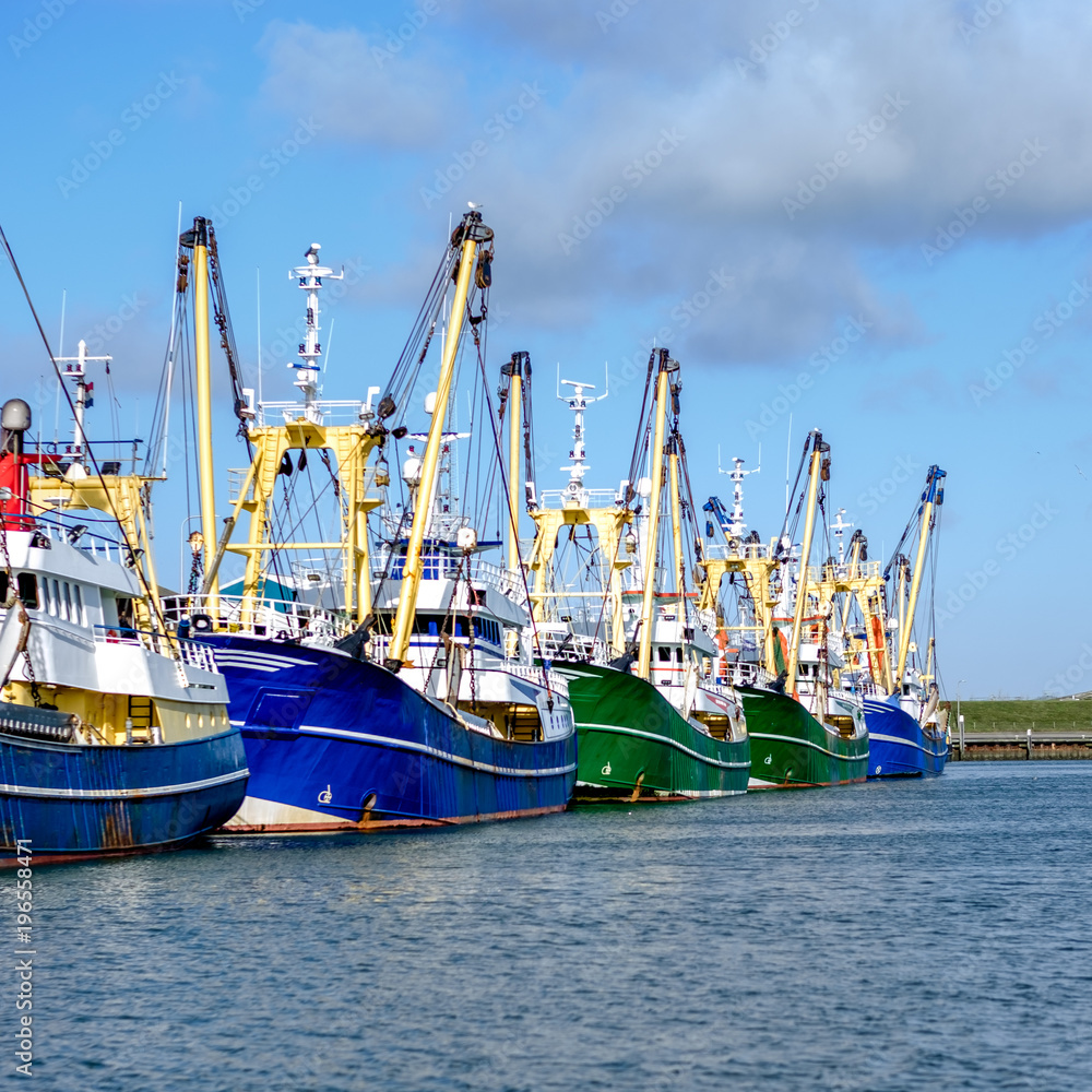 Fishing boats in the old port of Oudeschild on the Dutch island of Texel