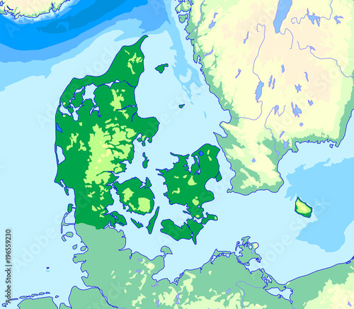 Denmark physical map