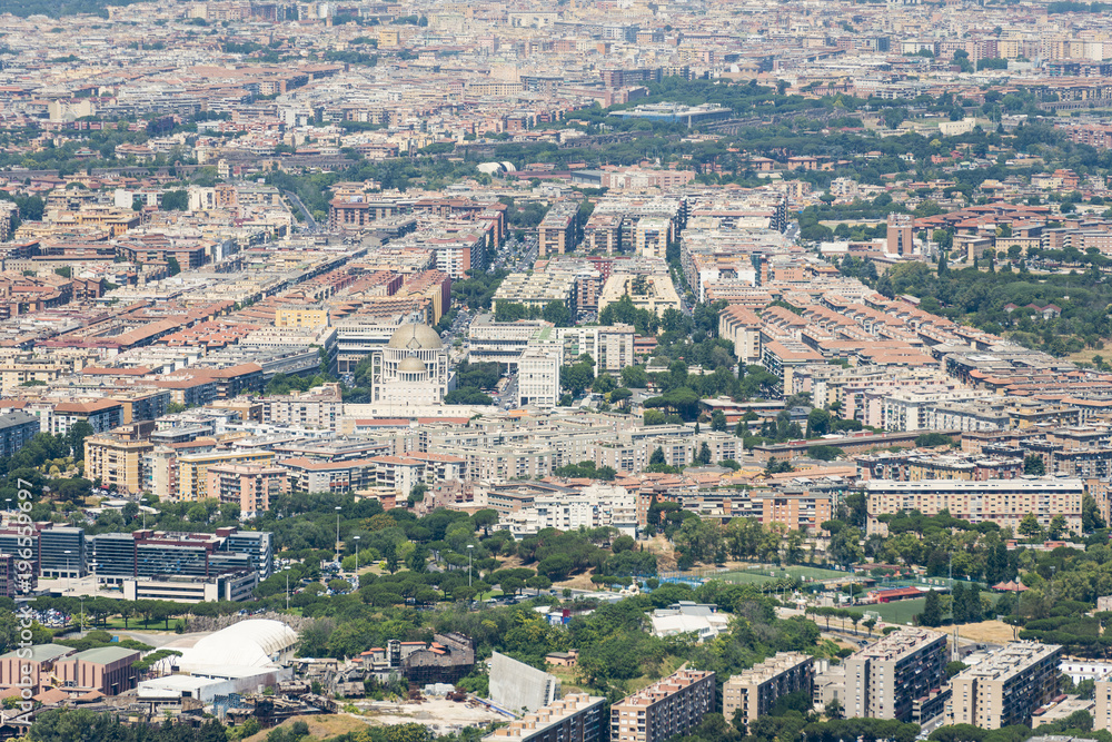 Aerial image of the centre of Rome city