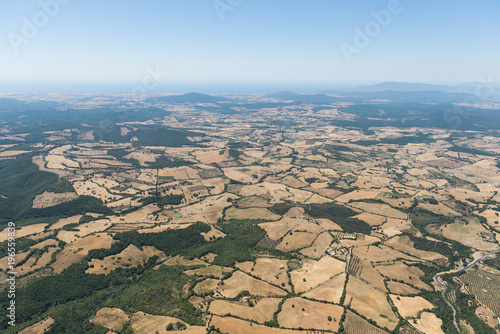 Aerial image of the countryside between Tuscania and Viterbo