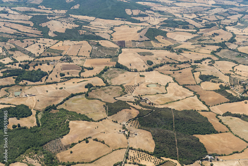 Aerial image of the countryside between Tuscania and Viterbo