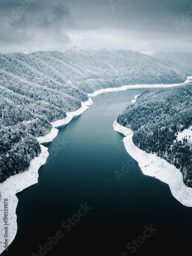 Aerial view of the winter s...
