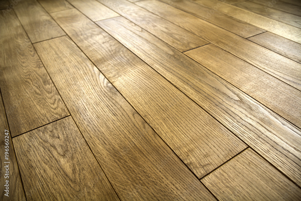 Natural brown texture wooden parquet floor boards - obrazy, fototapety, plakaty 