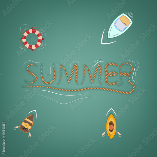Summer and sun. Vector illustration on a summer theme