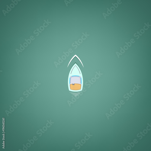 Cruise Yacht. Summer and sun. Vector illustration on a summer theme