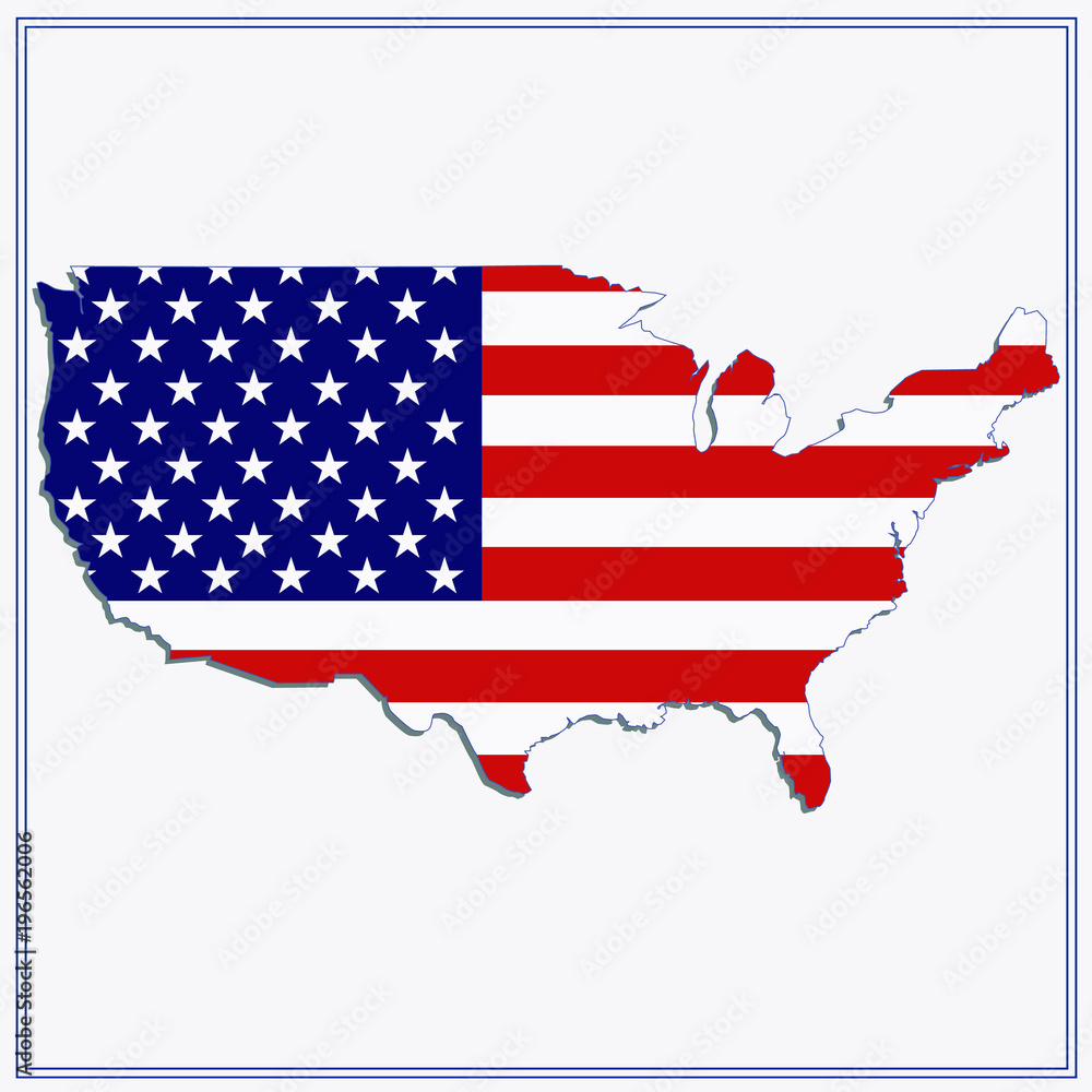 United States of America Map. Illustration. United States of America Map. Illustration.