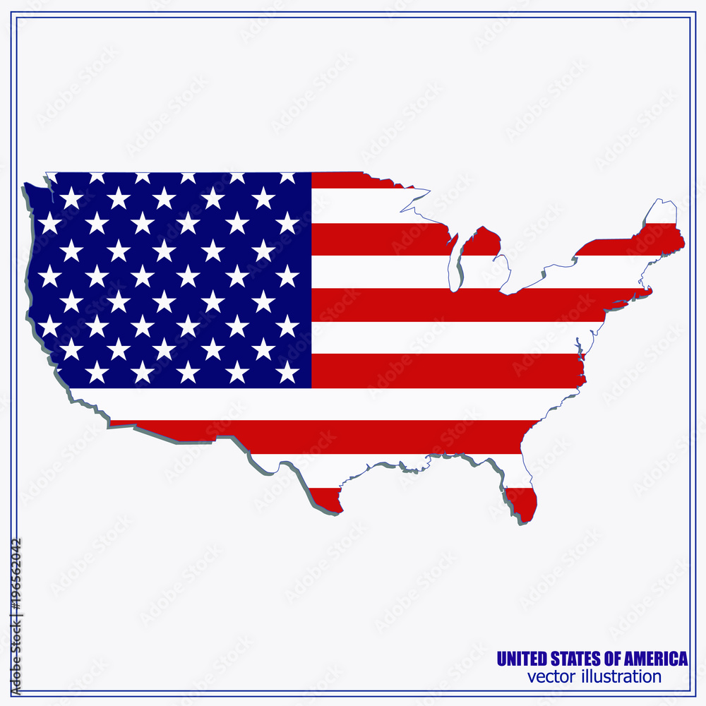 United States of America Vector Map. Illustration. United States of America Vector Map. Illustration.