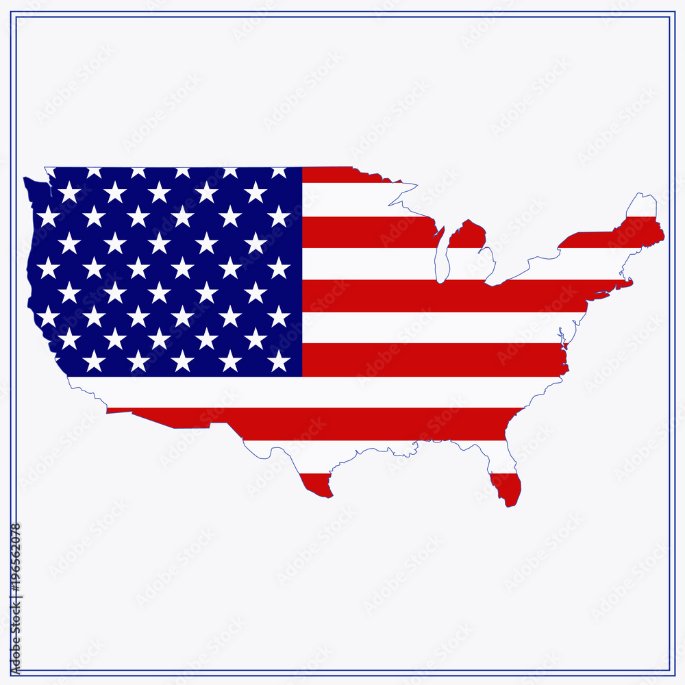 United States of America Map. Illustration. United States of America Map. Illustration.