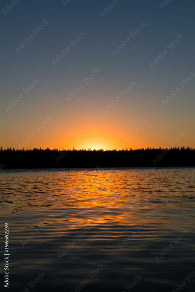 sunset on alberta lake