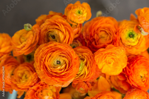 Fotografie, Obraz Bouquet of orange ranunculus
