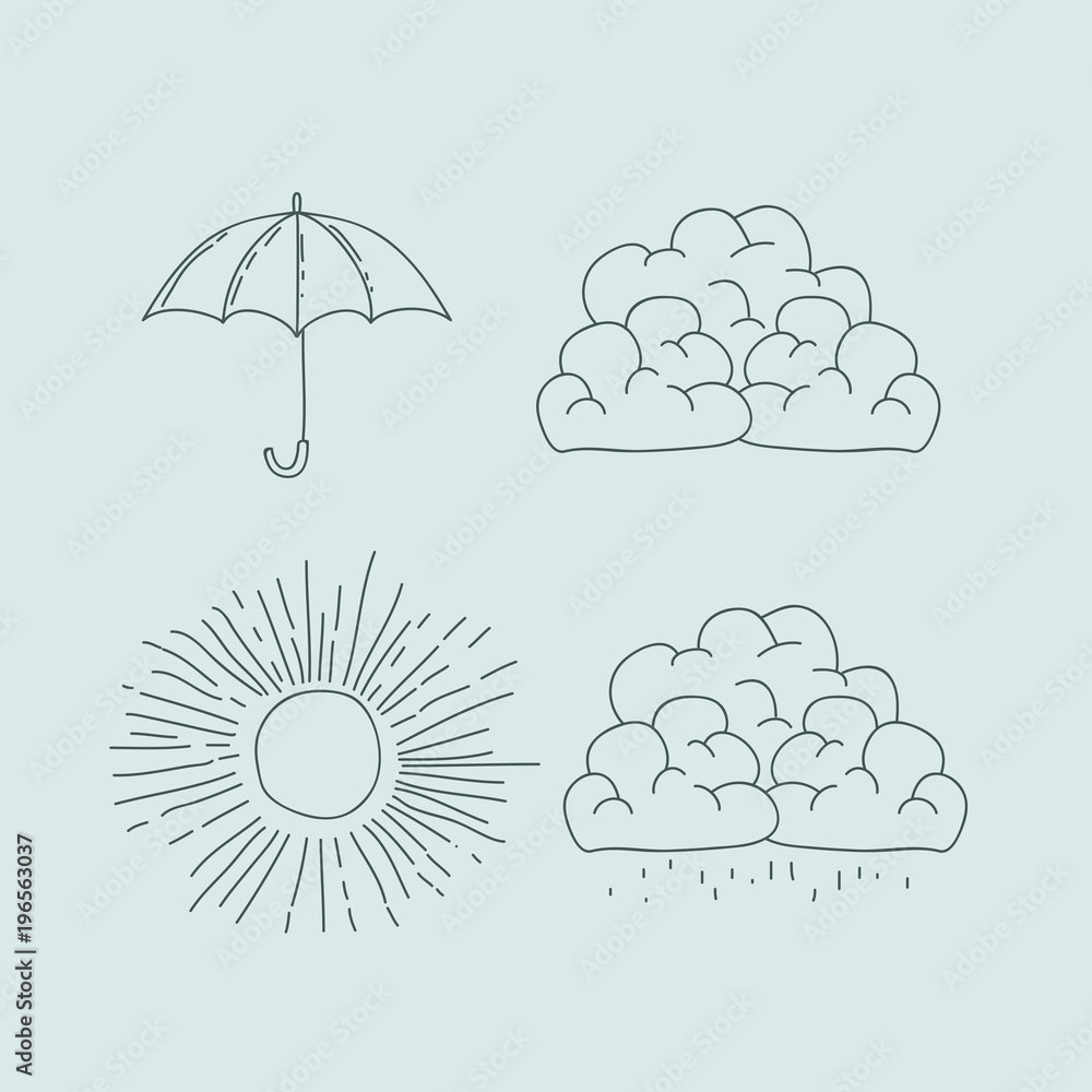 monochrome graphic with climate icons set vector illustration monochrome graphic with climate icons set vector illustration