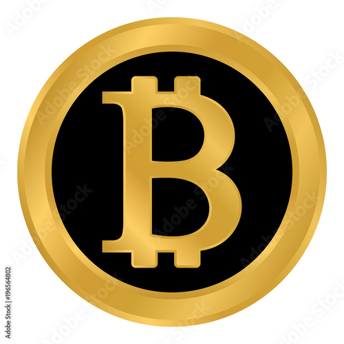 Crypto coin bitcoin icon on white.