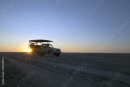 Vehicle at sunset