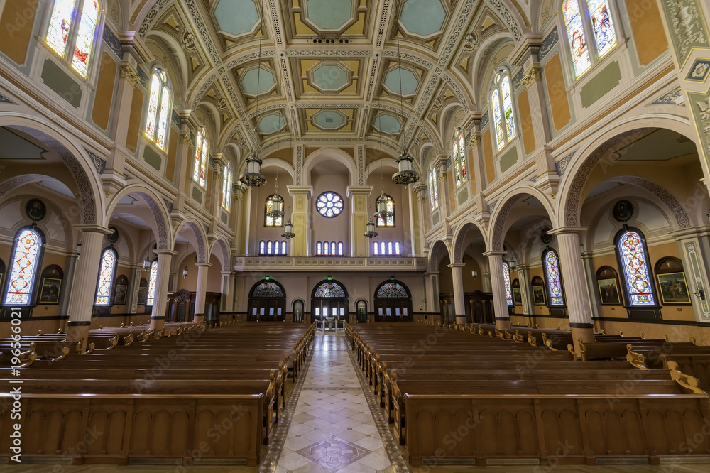Interior view of the beautiful Cathedral of the Blessed Sacrament