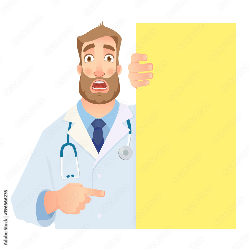 doctor holding blank signboard doctor holding blank signboard