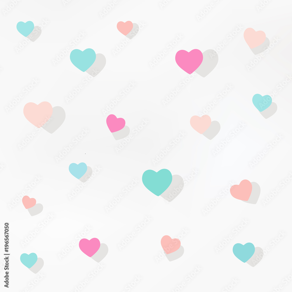 Colorful candy hearts pattern. Valentine's Day background in pastel colors.  