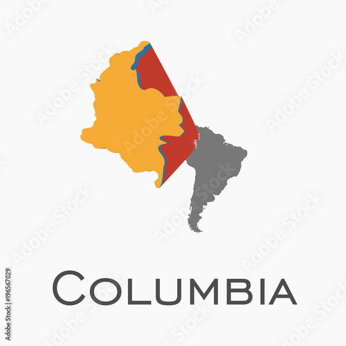 columbia and south american continent map