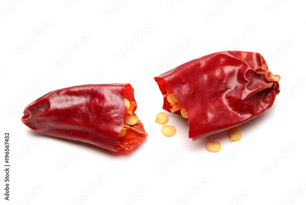 Obraz premium dry red pepper on white background 
