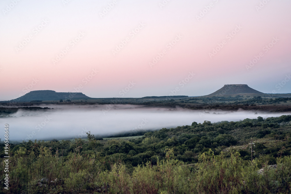 Idyllic landscape of Cuchilla del Ombu, hills in Tacuarembo, north-central Uruguay