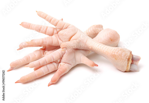 Canvas Print Chicken feet on white background