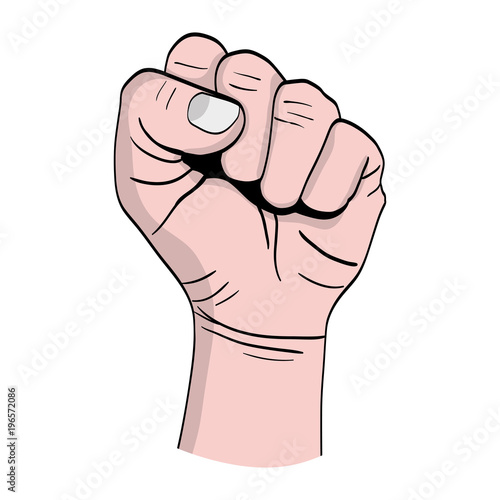 person hand up oppose protest