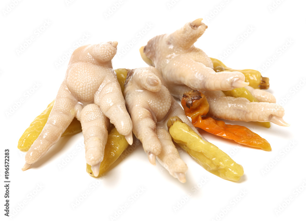 Chicken Feet on white background Chicken Feet on white background