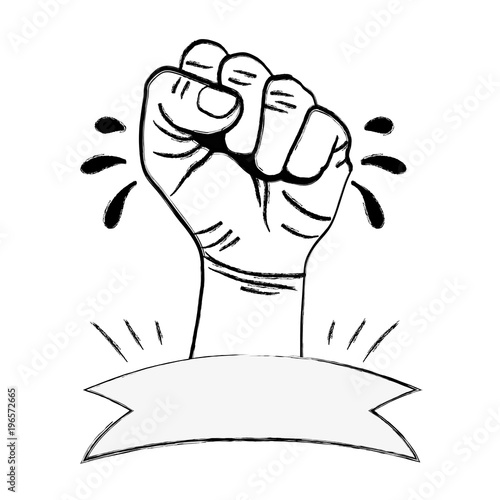 grunge oppose hand protest revolution with ribbon