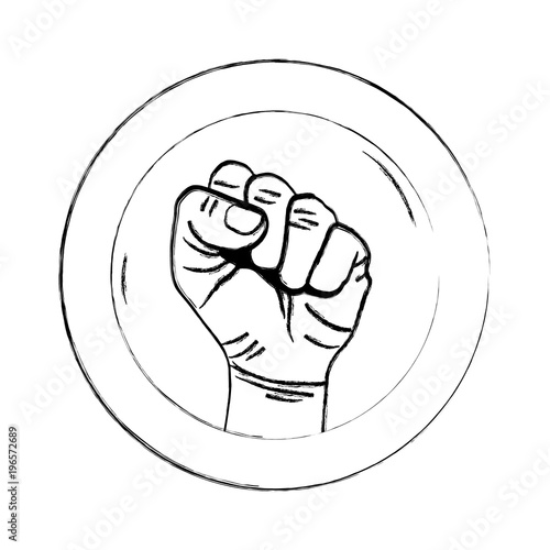 grunge sticker person hand oppose protest