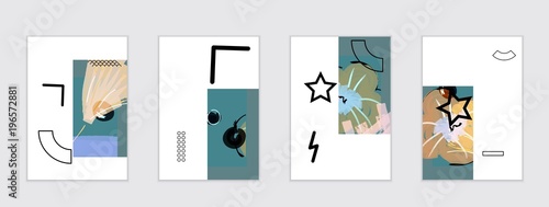 Set of artistic abstract universal card templates