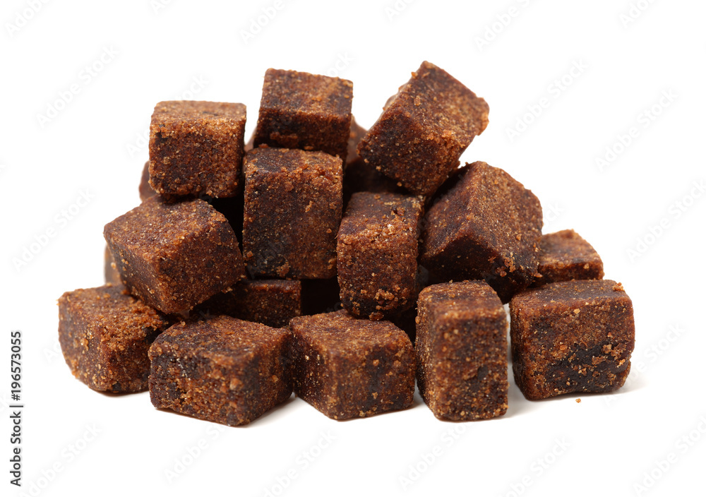 brown cubes of sugar on white background brown cubes of sugar on white background