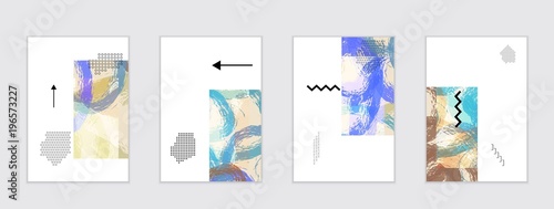 Set of artistic abstract universal card templates