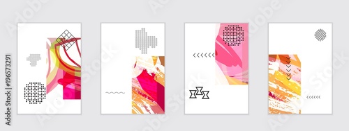 Set of artistic abstract universal card templates