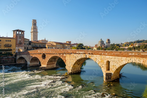 Ponte Pietra bridge on Adige river © Kavita