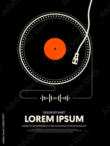 Music retro vintage abstract poster background