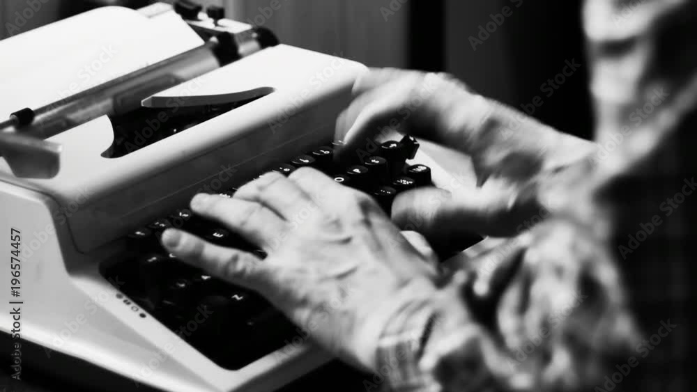 Video Using Typewriter Typing on a vintage typewriter machine. Book writing, film script ...