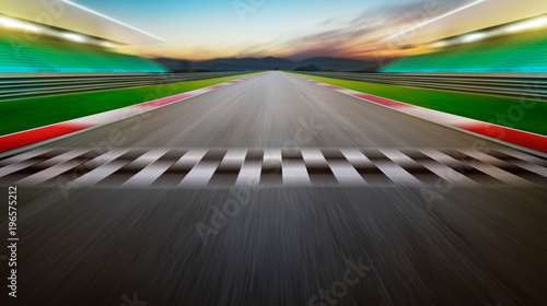 Fotografija View of the infinity empty asphalt international race track