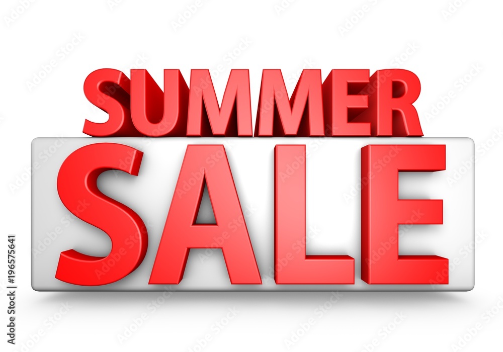 Red 3D Summer Sale Text Red 3D Summer Sale Text