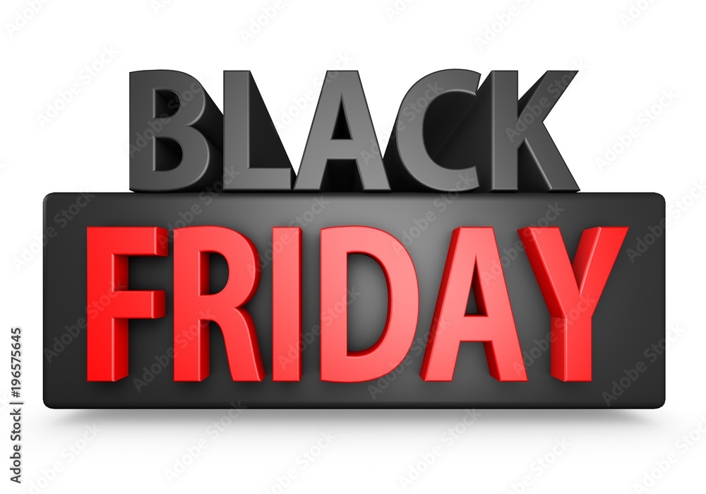 Black And Red 3D Black Friday Text
