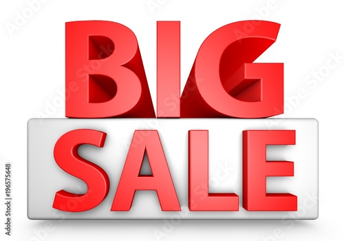 Red 3D Big Sale Text