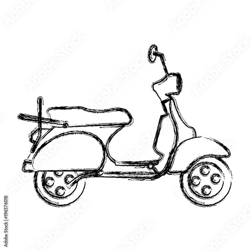grunge motocycle transportation travel with mirror and wheels