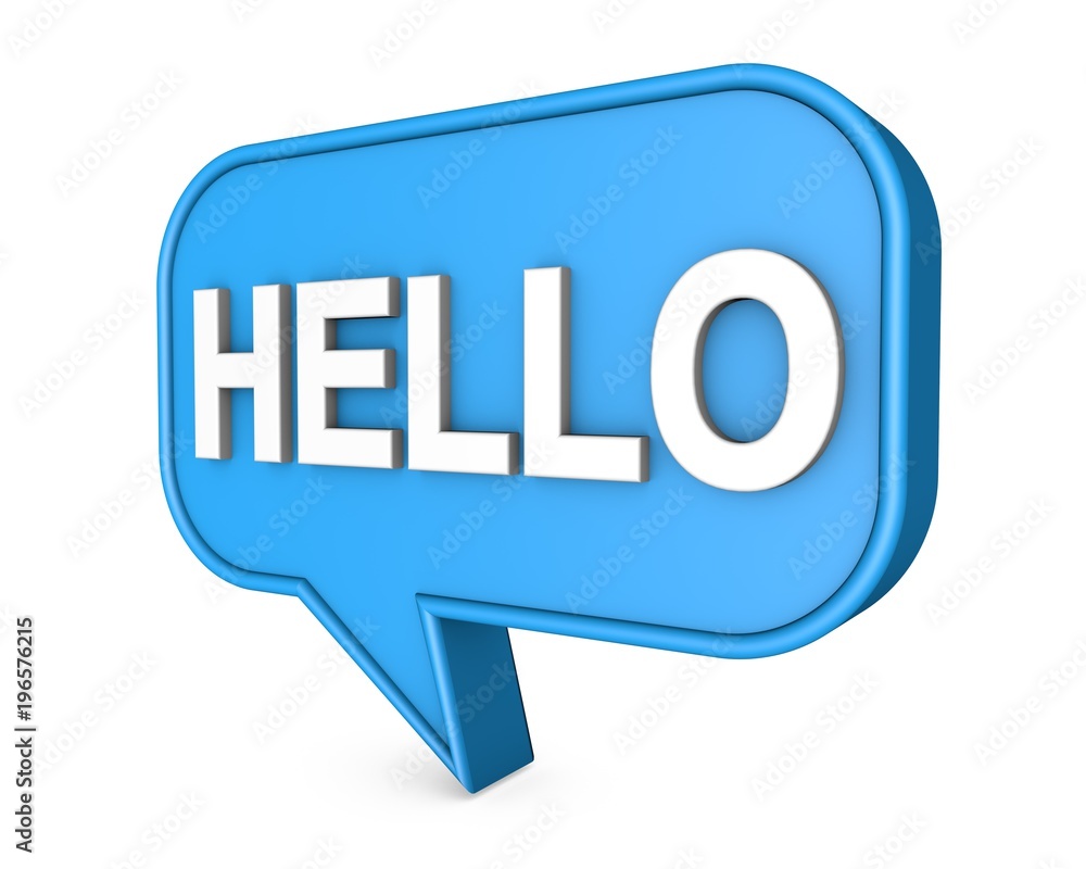 Hello 3D Speech Bubble Hello 3D Speech Bubble